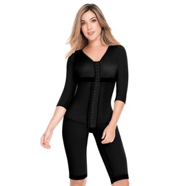 DELIE Fajas Colombianas Moldeadoras 103 Shapewear Bodysuit, High Compression Shapewear Tummy Control Black
