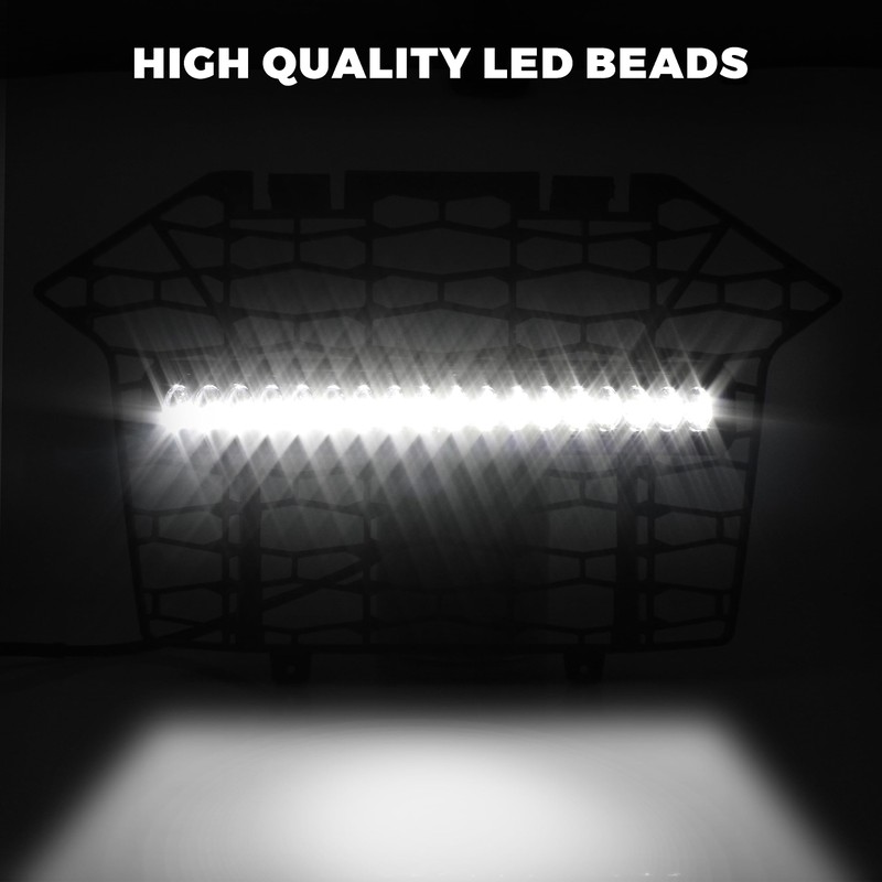 SAUTVS Front Mesh Grill with LED Light Bar for RZR