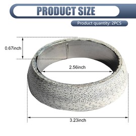 SLIMI 2 PCS Seal Manifold Donut, 2.56"/65MM Leakproof Muffler Flange Donut Gasket, Graphite Construction Muffler Manifold Gasket, Universal Replacement Donut Gasket (Silver)