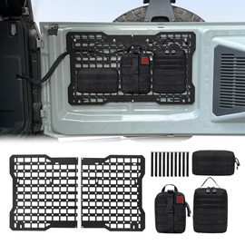 Panel Táctico MOLLE para Puerta Trasera con 3 Bolsas – Compatible Ford Bronco 2021–2024, Aluminio de Alta Resistencia, Almacenamiento Off-Road y Camping