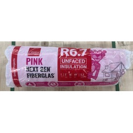Owens Corning Pink EcoTouch Insulation  R6.7 Roll 2” Thick 16” W  5.3 sq ft