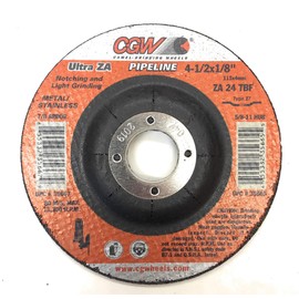 Depressed Center Wheels-Pipeline, Cutting / Light Grind - 4-1/2x1/8x7/8 za24-t-b pipeline t27 dp ct whl