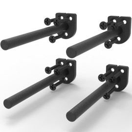 Neevolve Floating Shelf Bracket（1/4 Inch Thick 4 Pack, 10 Inch Black） Solid Steel Support, Hidden Heavy Duty Shelf Bracket, Invisible &Blind Design for Wood Shelves，Suitable for Kitchen, Study or DIY