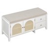 Zaboro Retro Shoe Storage Bench with 2 Drawers and 2