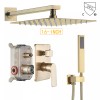 SR SUN RISE Brushed Gold Shower Faucet Set System Rainfall