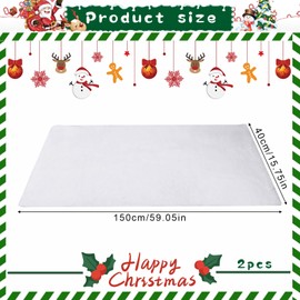 Pack of 2 Fake Snow Roll Christmas Fake Snow Blanket Winter Display Artificial Blanket Fluffy Outdoor Snow Blanket Fake Snow Rug for Christmas Supplies Decoration (40 x 150 cm)