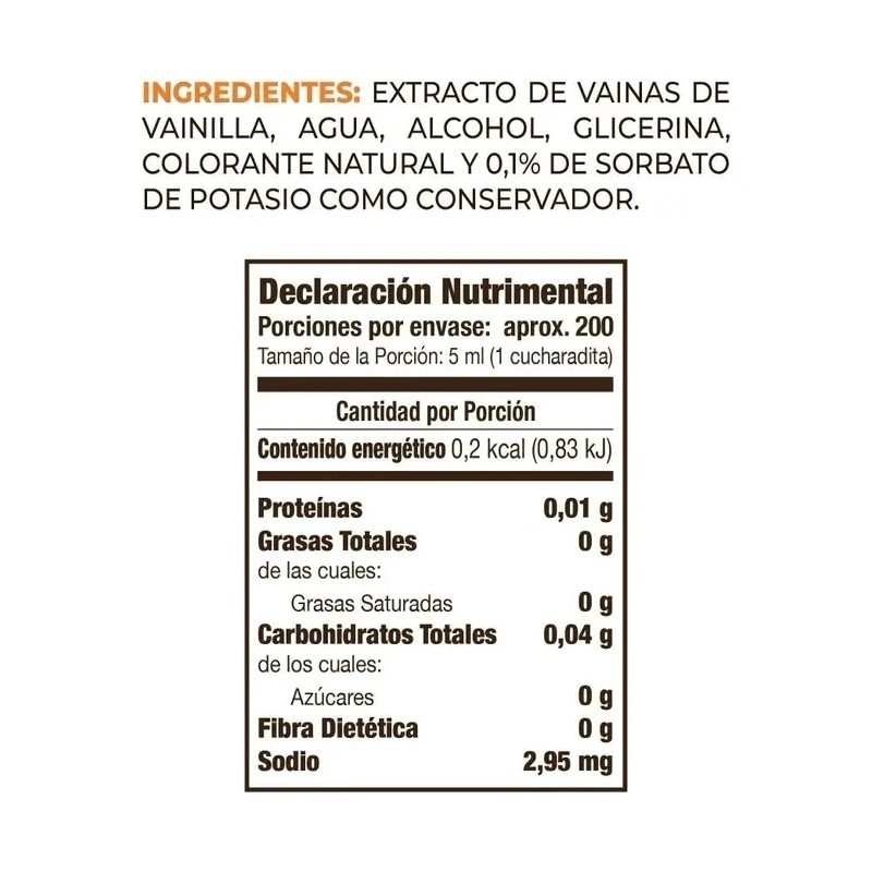 Saborizante Natural Vainilla Certificación Kosher 1lt