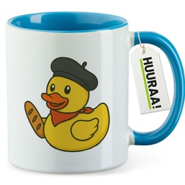 Huuraa Cup Rubber Duck France Gift Cup Blue 330ml Rubber Duck France Gift idea
