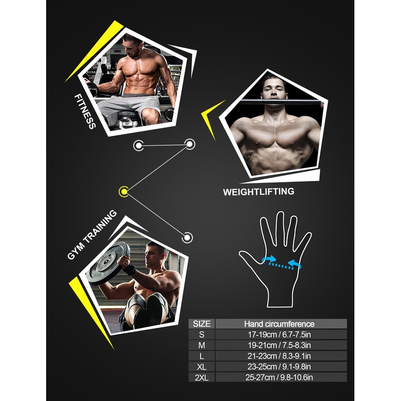 KUTOOK Gym Gloves Men Women Weight Lifting Fitness Training Hand