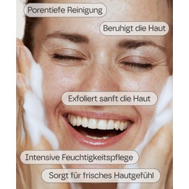 Meina AHA Glow Cleanser mit PHA, Hyaluronsäure und Rosenwasser, Aufhellende Gesichtsreinigung, Waschgel, Reinigungsgel, Brightening Face Wash Gel, Gesichtsreiniger, Make Up Entferner, 200ml