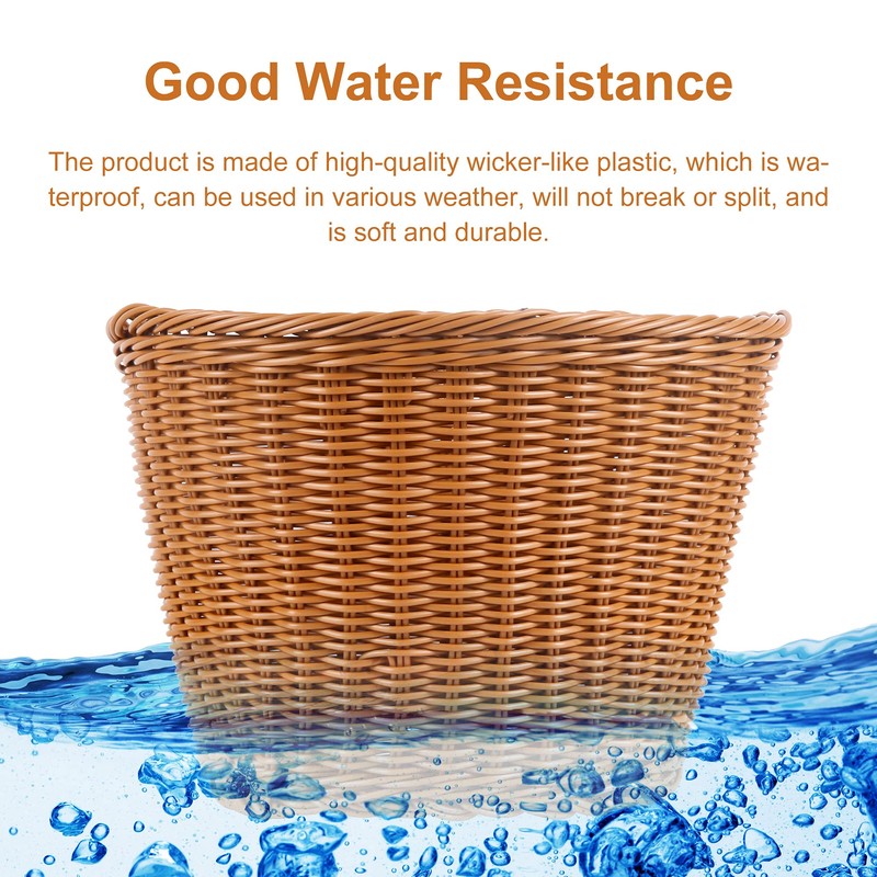 Bicycle Basket, Front Handlebar Bike Basket, Rattan Storage Basket Waterproof,