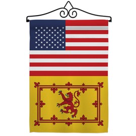 Royal Banner of Scotland US Friendship Garden Flag Set Wall Hanger Regional USA American Alliance World Country Particular Area Small Decorative Gift Yard House Double-Sided Made In 13 X 18.5