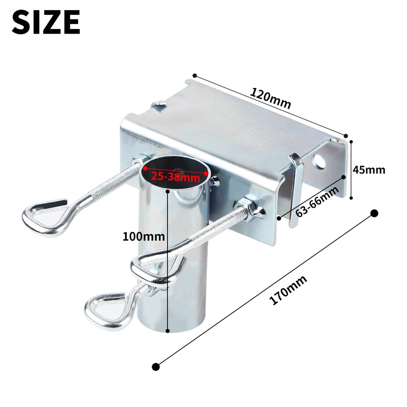 efuturetime Parasol Balcony Bracket Adjustable, Space-Saving Garden Umbrella Diameter 25-38