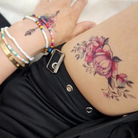 Color Lettering Tattoo Stickers Rose Party Event Temporary Tattoos RC-168 15ea