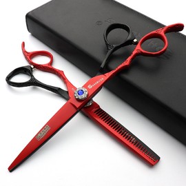 6 Inch Left Hand Hairdresser, Japan Professional Hair Scissors, Scissors, Hairdressing Scissors, Hairdresser Thin Scissors, Multicoloured Optional (6 Inches, 2 Pieces-C)
