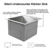 Hotis 15x15 Inch Drop In Bar Sink, Brushed Nickel Stainless