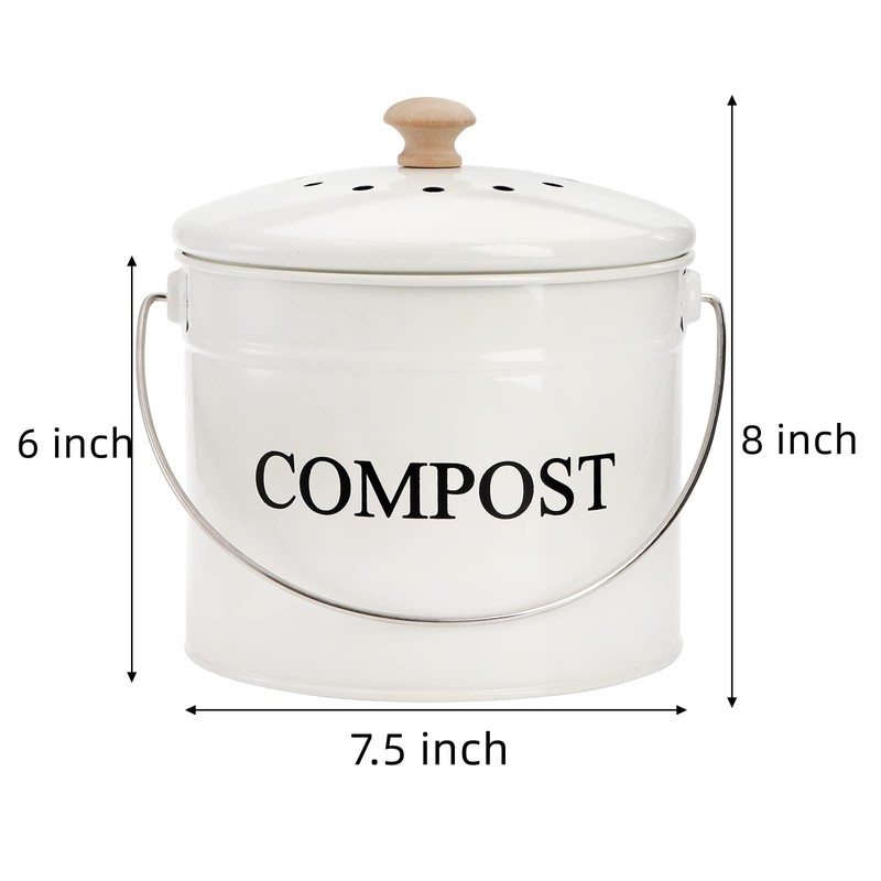AVLA Compost Bin Kitchen Countertop, 1 Gallon Composter Pail, Food