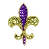Expo International 4 1/4" x 3" Fleur De Lis Sequin Patch Applique, Gold/Purple
