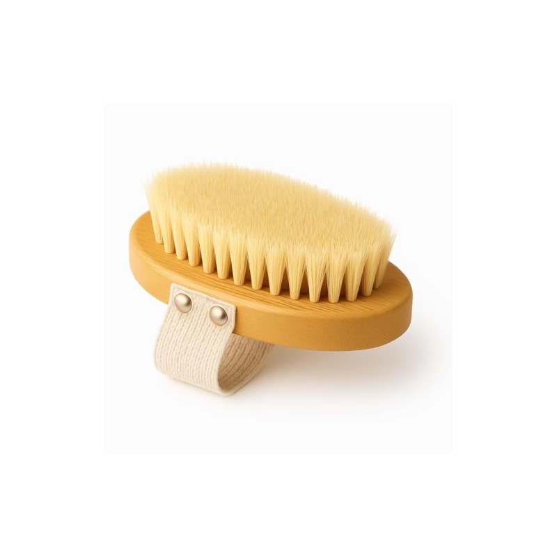 Cepillo Corporal exfoliante 100% Natural Suave, Libre de Plástico, Mango