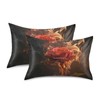 ALAZA Red Rose Flower Fire Satin Pillowcase Standard Size Pillow
