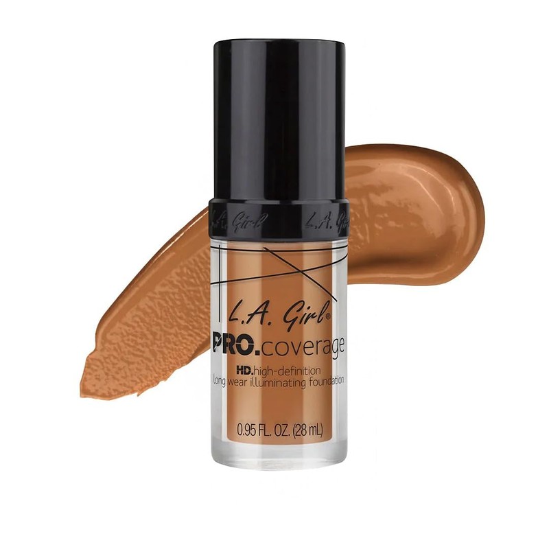 L.A. Girl Pro Coverage Liquid Foundation, Warm Caramel, 0.95 Fl