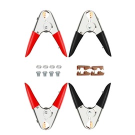 2Pair Battery Booster Clamp 1000A Big Current Heavy Duty Jump Cable Clamp,Mushan Pure Copper Battery Clamps With Parrot Clip (2Pair 4Pcs)