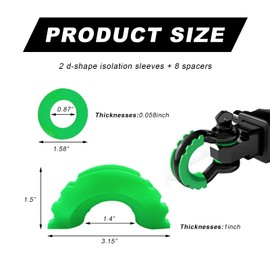 Wevdn D Ring Shackle Isolators Washers Kit, Rubber Shackle Isolators with Washers Fits Standard 3/4" Shackles, Soft Shackle Isolators Protect Shackle & Bumper Reduce Rattling (Fluorescence Green)