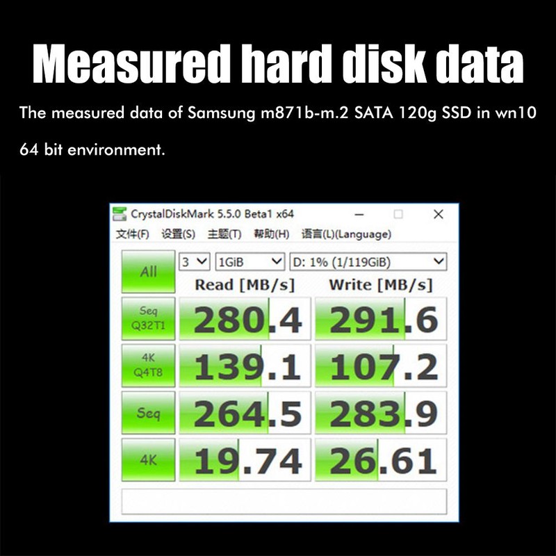 Transparent TYPEC Gen1 SSD Enclosure M.2 NGFF State Hard Drive