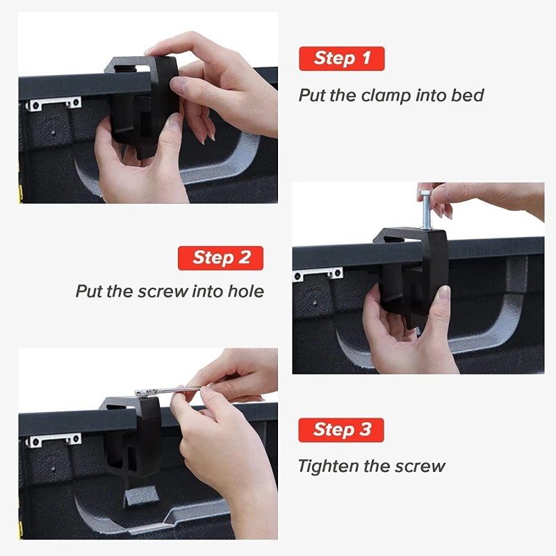 MOTAFAR 4 PCS Mounting Ladder Rack Clamps for pickup Truck