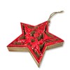 DARO DEKO Wooden Star Hanger with Cord Red Brown 14