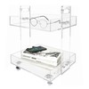 VPABES 2-Tier Small Acrylic Rolling Cart with Wheels,Mobile Side Table