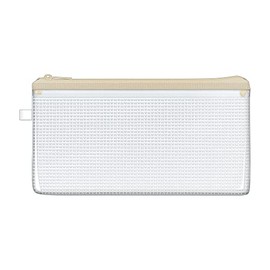 Kamio Japan 201753 Flat Clear Pen Pouch, Beige