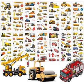 12 Sheets Kids 3D Engine Truck Puffy Stickers Transportation Car Stickers Party Bag Fillers Boys Girls Teachers as Reward Craft Scrapbooking