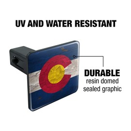 GRAPHICS & MORE Rustic Distressed Colorado State Flag Tow Trailer Hitch Cover Plug Insert
