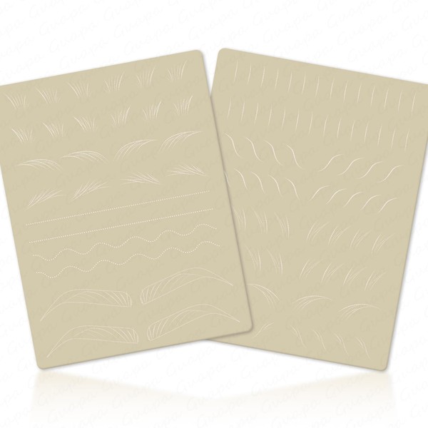 5 Pieces Microblading Ink Free Practice Skin with Pre-Printed Designs