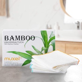Muxel Bamboo Viscose Cleaning Cloth, Cleaning Cloth, Dish Cloth and All-Purpose Cloth, the Absorbent Alternative to Microfibre, High Gloss and Cleanliness Throughout the House, 5 Wip