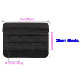 Tamlien Bra Extender 4 Hooks,Soft and Comfortable Bra Strap Extender - 4 pcs Pack (Black)