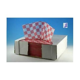 110840 McNairn Dry Wax Basket Liner Sheets 12" X 12", Red Check 2000 per case