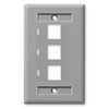 NavePoint Keystone Jack Wall Plate 3-Port, Low Profile, Single Gang,