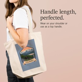 Lantern Press Colorado, Bear and Spring Flowers, (100% Cotton Canvas Reusable Tote Bag)