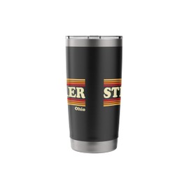 Vintage 1980s Graphic Style Stryker, Ohio Stainless Steel Insulated Tumbler