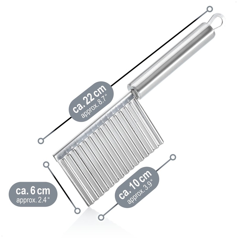 com-four® 2x Wellenschneider - Riffelmesser aus rostfreiem Edelstahl - Garniermesser