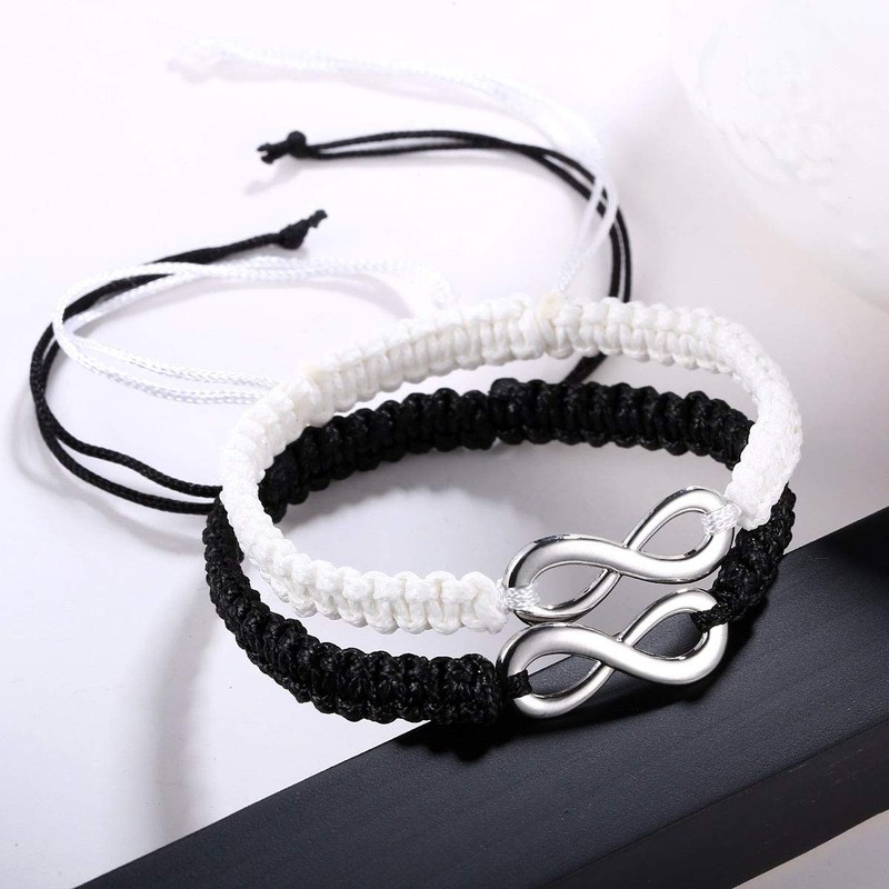 RAMESON 2Pcs Infinity Distance Couple Braided Handcrafted His and Hers