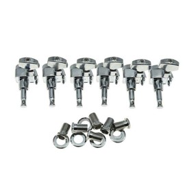 Dopro 2 Pin Locking Guitar Tuners Tuning Keys Pegs Machine Heads for American FD Strat/Tele Chrome