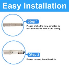 LCL Compatible Toner Cartridge Replacement for OKI C532DN C542DN MC563DN MC573DN 46490604 46490603 46490602 46490601 C532 C542 MC563 MC573 (4-Pack Black Cyan Yellow Magenta)