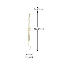 Long Self Stick Cello Baggies 1"x 6" Skinny Self Adhesive Cellophane Bags 300pcs Clear OPP Poly Glassine Bags 2mil for Bracelet Hairpin Powder Seeds Disposable Tableware Beads Buttons Bookmark