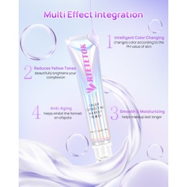 RTETETOK Purple Primer Color Changing for Face Before Makeup, Foundation Primer Color Correcting, Brightening Base Makeup for Combination Skin