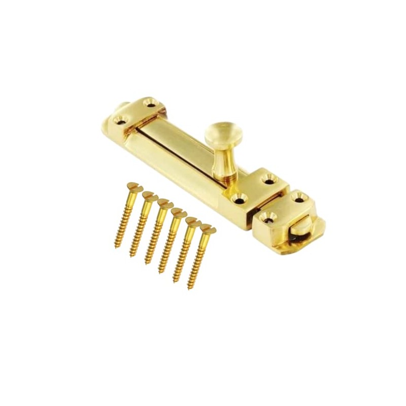 Brass Door Bolts 4 Inch Flat Bolt Surface Door Latches
