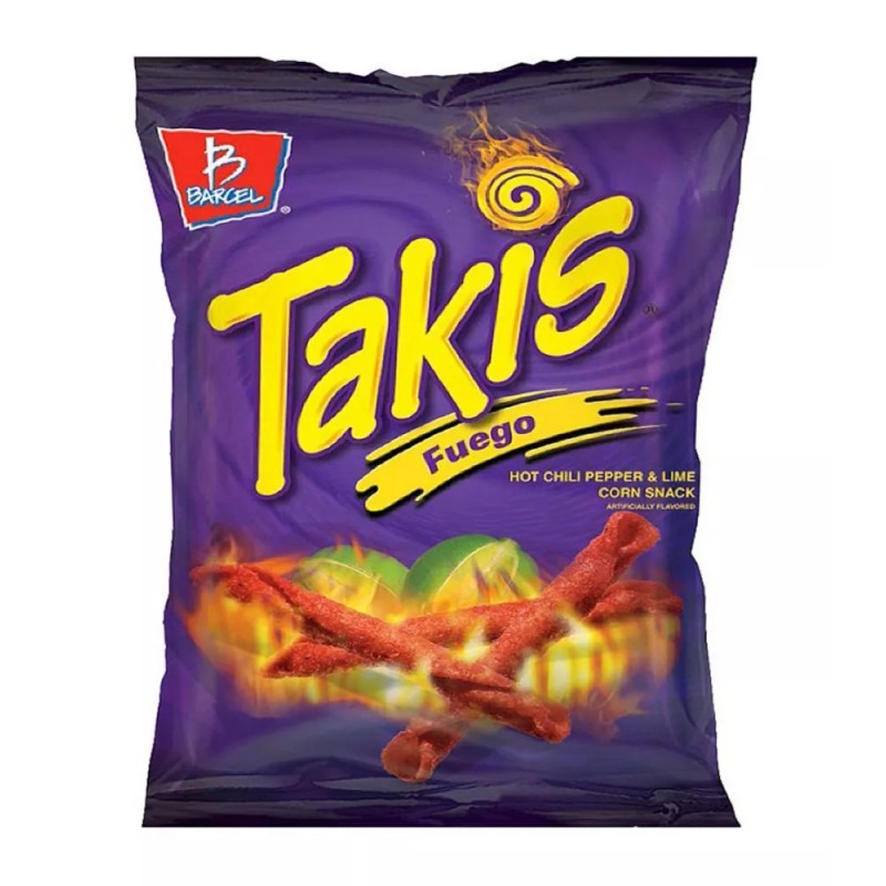 Barcel 6 EA Large Takis Fuego Rolled Corn Tortilla Chips