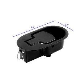 Kuanyu Sturdy Large Oval Black All-Metal Pull Recliner Handle 4-3/8" by 2-5/8" Fits Ashley and Other Manufacturer Brands,Fits 6mm Barrel Cables Chair Release Handle for Sofa,Couch or Recliner,2PCS